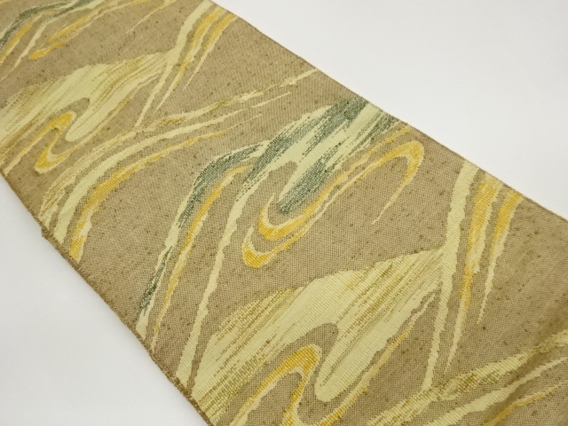 JAPANESE KIMONO / HAND WOVEN CURVED PATTERN WEAVING NAGOYA OBI
